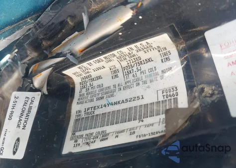 1992 Ford F150 from USA, damaged, VIN 1FTEX14Y4NKA52251